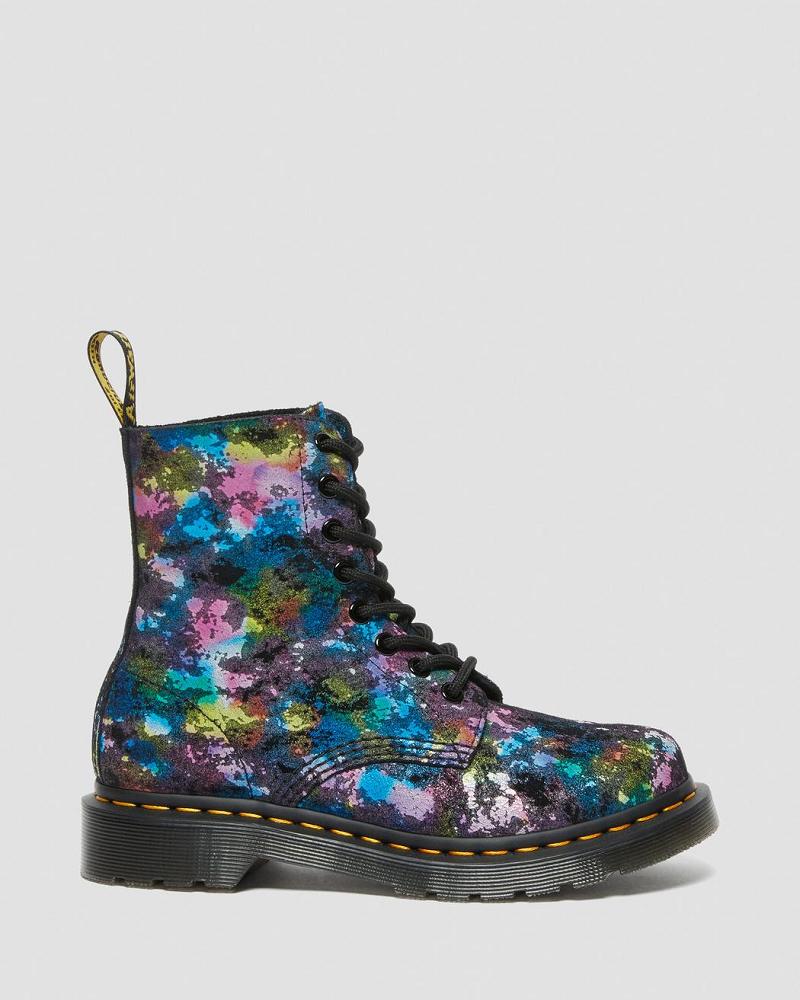 Black Women's Dr Martens 1460 Pascal Confetti Suede Lace Up Boots | CA 182DFM